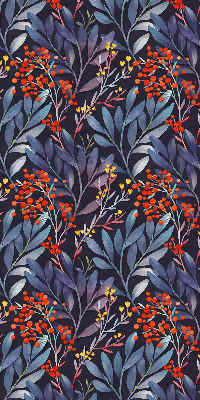 Store enrouleur Feuilles sombres et sorbier