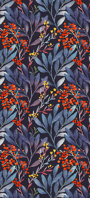 Store enrouleur Feuilles sombres et sorbier