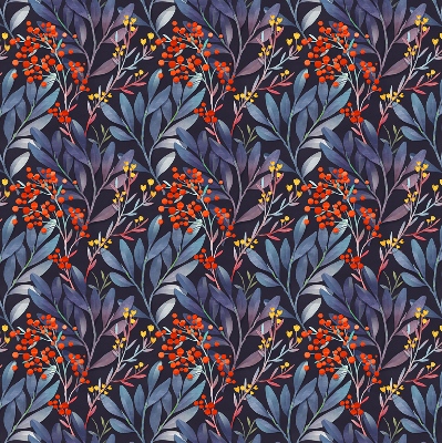 Store enrouleur Feuilles sombres et sorbier