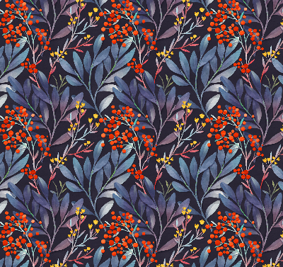 Store enrouleur Feuilles sombres et sorbier