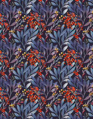 Store enrouleur Feuilles sombres et sorbier