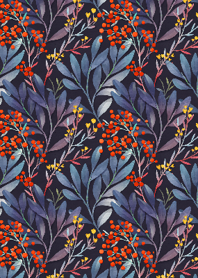 Store enrouleur Feuilles sombres et sorbier