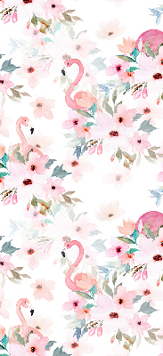 Store intérieur Flamants roses parmi les fleurs