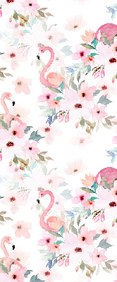 Store intérieur Flamants roses parmi les fleurs