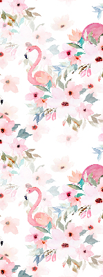 Store intérieur Flamants roses parmi les fleurs