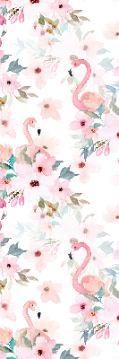 Store intérieur Flamants roses parmi les fleurs