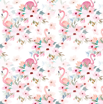 Store intérieur Flamants roses parmi les fleurs