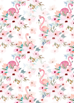 Store intérieur Flamants roses parmi les fleurs