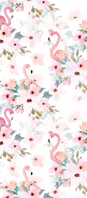 Store intérieur Flamants roses parmi les fleurs