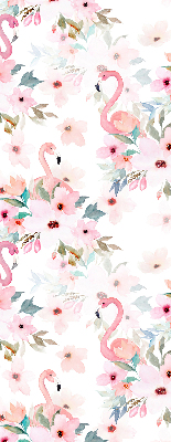 Store intérieur Flamants roses parmi les fleurs