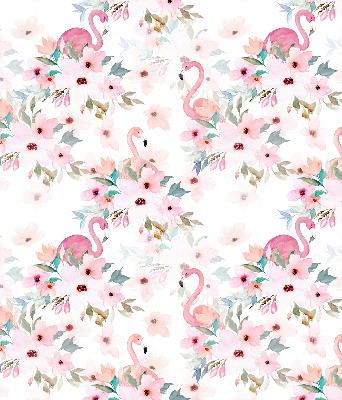 Store intérieur Flamants roses parmi les fleurs