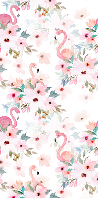 Store intérieur Flamants roses parmi les fleurs