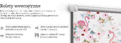 Store intérieur Flamants roses parmi les fleurs