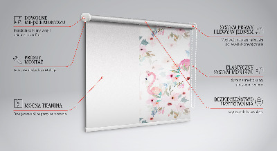 Store intérieur Flamants roses parmi les fleurs