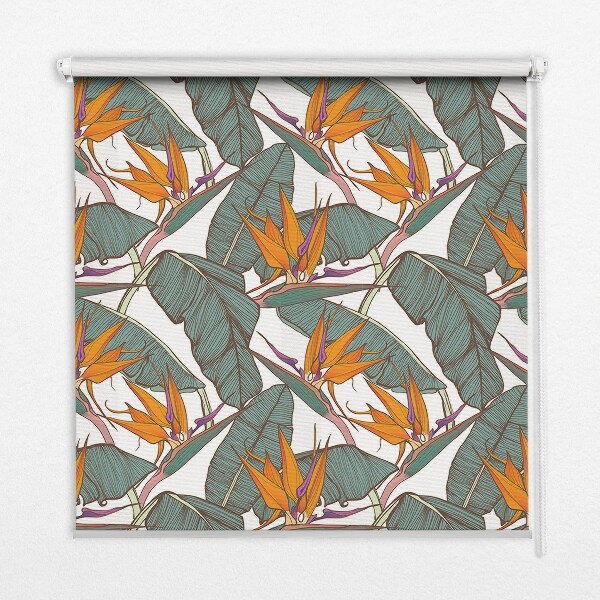 Store enrouleur Fleurs et feuilles