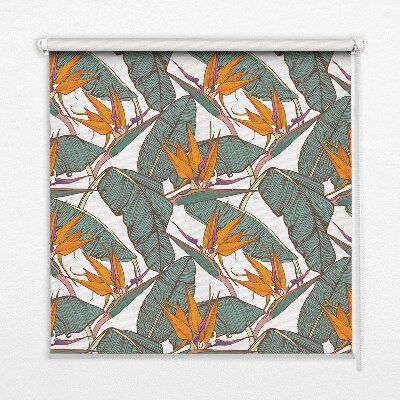 Store enrouleur Fleurs et feuilles