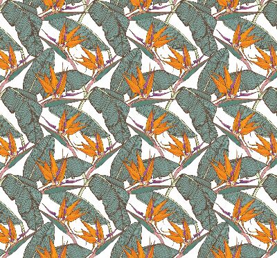 Store enrouleur Fleurs et feuilles