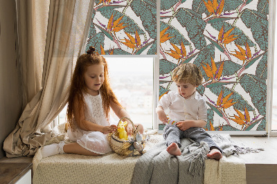 Store enrouleur Fleurs et feuilles