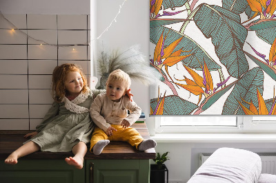 Store enrouleur Fleurs et feuilles