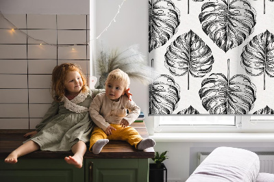 Store enrouleur Feuilles grises