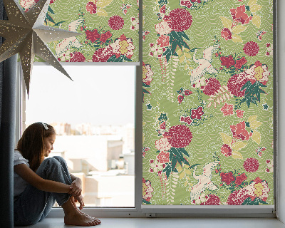 Store enrouleur Héron et plantes