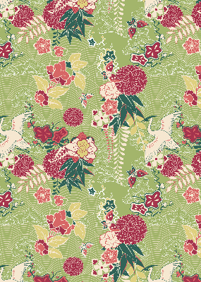 Store enrouleur Héron et plantes