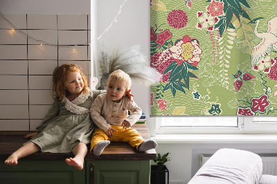 Store enrouleur Héron et plantes