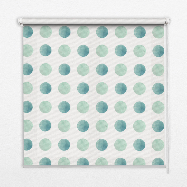 Store intérieur Points turquoise sur fond blanc