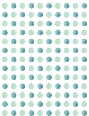 Store intérieur Points turquoise sur fond blanc