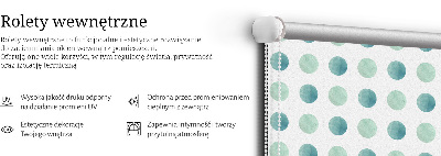 Store intérieur Points turquoise sur fond blanc