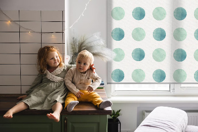 Store intérieur Points turquoise sur fond blanc