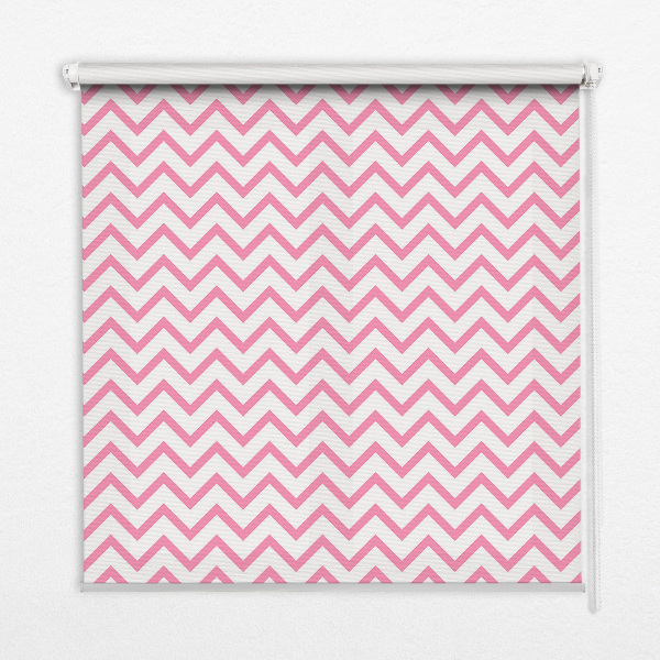 Store enrouleur Zigzags roses horizontaux