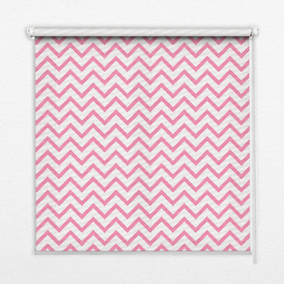 Store enrouleur Zigzags roses horizontaux