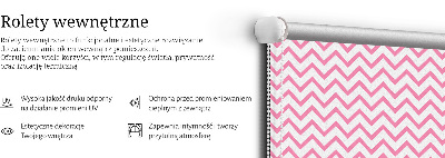 Store enrouleur Zigzags roses horizontaux