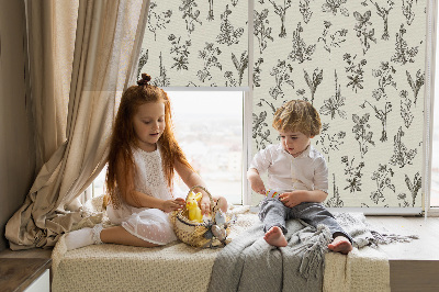 Store enrouleur Fleurs dessinées