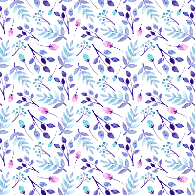 Store enrouleur Fleurs bleues