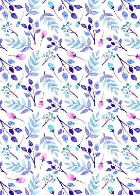 Store enrouleur Fleurs bleues