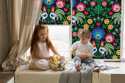 Store intérieur Coqs colorés