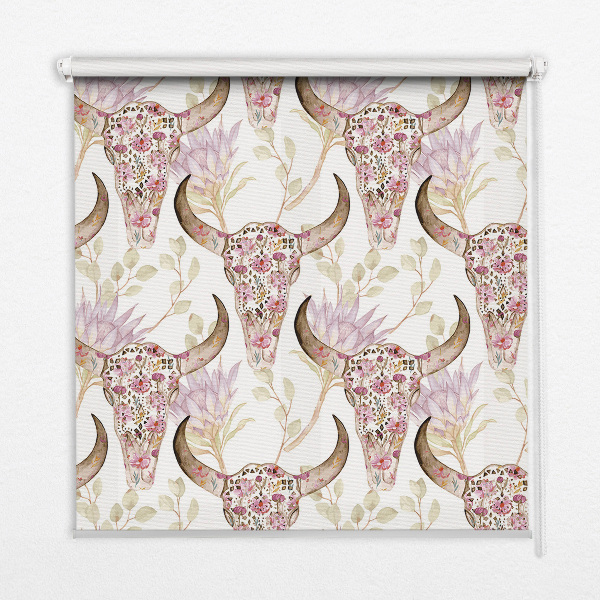 Store enrouleur Têtes de buffles colorées