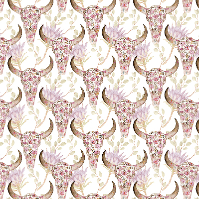 Store enrouleur Têtes de buffles colorées