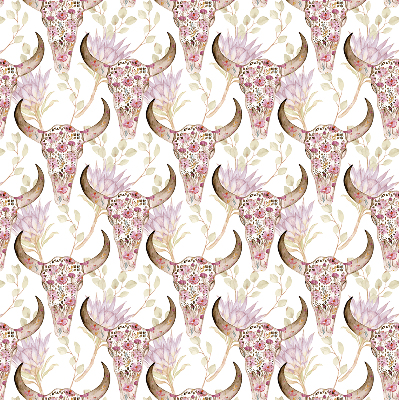 Store enrouleur Têtes de buffles colorées