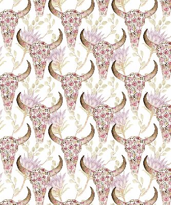 Store enrouleur Têtes de buffles colorées