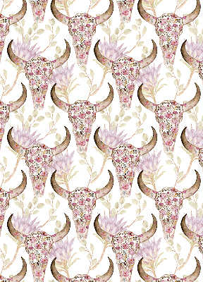 Store enrouleur Têtes de buffles colorées