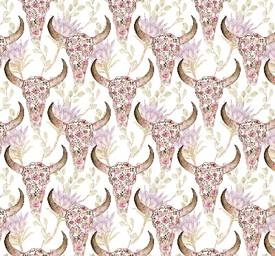 Store enrouleur Têtes de buffles colorées