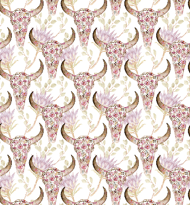 Store enrouleur Têtes de buffles colorées