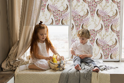 Store enrouleur Têtes de buffles colorées