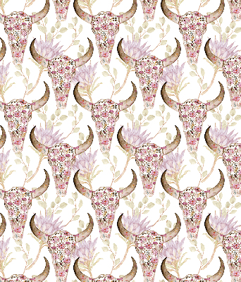 Store enrouleur Têtes de buffles colorées