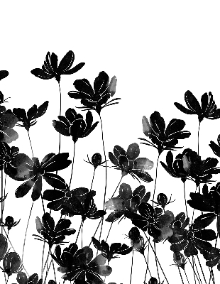 Store enrouleur Fleurs noires