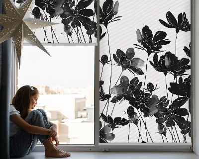 Store enrouleur Fleurs noires