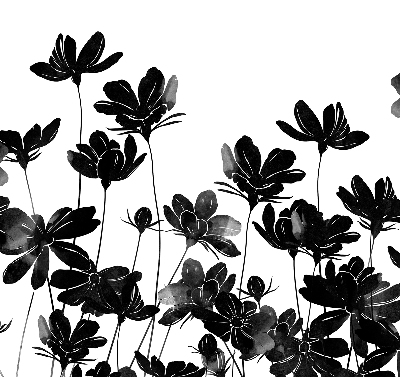 Store enrouleur Fleurs noires